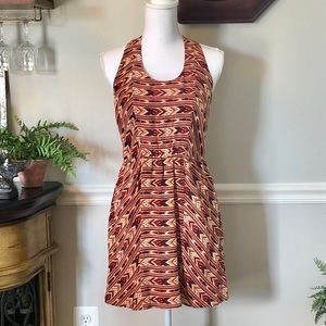 JAMISON Silk Tribal Print Racerback Dress